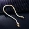 3 mm Moissanite Diamond 6-9 inch Miami Hiphop Tennis Chain For Man 18K Solid Gold Setting Luxury armband Groothandel