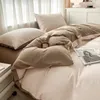 Conjuntos de roupas de cama de cor sólida de quatro peças para crianças e adultos cama de casal grande travesseiro de lençol de edredom