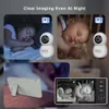 5.5 HD Split-Screen Video Baby Monitor med 2 kameror, tvåvägssamtal, fjärr PTZ, Night Vision, 4000mAh Battery-Crystal Clear Resolution Cameras