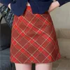 Signe Plamtee Office Lady Mini Women Wool Plaid Slim Autunno 2024 BodyCon Chic High Waist Vintage Mujer Sexy sexy