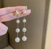 Luksusowe projektantki kolczyki 925 Srebrne proste kolczyki z perłami dla kobiet projektantki symulowane Diamond White Golds Rose Gold