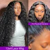 Baby hair frontlace 250 Density 13x4 13x6 HD Loose Deep Wave Human Hair Wigs 30 40 Inch Curly 360 Lace Front Human for Women longer glueless wig wholesale hair products