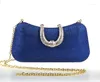 Avondtassen Ontwerp Blue Lady Banquet Handtas Koppelingsfeest Brutale tas Vrouwen met schouderketen Make -up Mujer Bolso 1022B