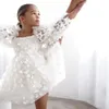 Модная девочка принцесса бабочка платье платье с пышным рукавом детской тюль