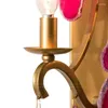 Wall Lamps Pink Agate Gold Sconces Lighting Hallway Bedroom Antique Lights Modern Home Decorative Nordic Loft