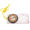 Hiking Camping Outdoor Compass with Liquid Ruler and Magnifying Glass in Transparent Plastic for Basic Traveling Needs and Exploration