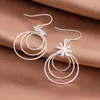 Dangle Earrings 2024 1PCS Pure Silver Three Ring For Women Jewelry Gifts