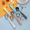 Multifunction Coffee Spoons 2 in 1 Stainless Steel Spoon and Bag Sealing Clip Coffee Protein Powder Instant Drinks Seasoning Measuring Scoop T9I002618