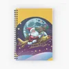 Spiral Notebook regeerde papieren hardcover dagboek met schattige sneeuwman Santa Claus Man For Kerst Kids Friends Gift School Party Gunsten