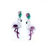 Dangle Earrings YAOLOGE 1pc Personalized Exaggerated Flamingo Acrylic Parrot Big Billed Bird Animal Jewelry Gift