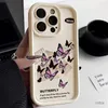 Mobiltelefonfodral Retro Butterfly Soft Silicone Phone Case för telefon 11 Fall för telefon 15 13 12 14 Pro Max 7 8 XR XS SE Sockproof stötfångare omslag