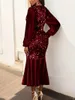 Plus Size Dresses Sequin Cocktail Midi Dress Lantern Long Sleeve V-Neck High Waist Bodycon Sexy Even Party For Women Clothing