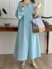 캐주얼 드레스 외계인 키티 프랑스 여자 셔츠 드레스 세련된 풀 슬리브 스트레이트 가을 2024 사무실 레이디 슬림 매일 하이 스트리트 솔리드