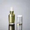 Lagringsflaskor 15 ml Guld akrylflaskserum/lotion/emulsion/foundation/blekning toner flytande essens kosmetisk packning plast