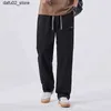 Herenbroekheren broek 2024 lente en zomer joggers mannen dun een rechte buis katoen losse wide pije joggingbroek sport streetwear Q240417