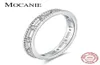 Cluster Rings Mocanie Top Quality 925 Sterling Silver Sparkling CZ Hollow Geometric Double For Women Wedding Stackable Ring Jewelr7572273