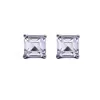 Enkel 100% 925 Sterling Silver Square Stud örhänge Diamond CZ Stone Engagement Wedding Earrings for Women Bridal Party SMYCKE