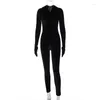 Jumpsuits voor dames sexy capuchon slanke fit hip hip jumpsuit schede