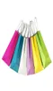 Sac cadeau en papier Kraft 50PCACK Kraft 21x15x8cm Couleur solide Boutique Store Festival Gift Wraps Sacs avec poignée1474303