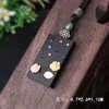 Hangende kettingen lange hangers houten ketting multicolor bloemen ebbenhout ingelegde bloem etnische exotische handgemaakte japis