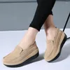 Chaussures habillées printemps et automne épaisse semelle matsu gâteau talons de pente de femme