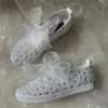 Casual Shoes Bride Pearls Flats Soft Bottom White Comfortable Walk Sticky Hand Made Lovely Beautiful Cute Wedding Limit Sale