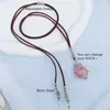 Pendant Necklaces Trendy Crystal Stone Holder Necklace Mesh Pocket Metal Clavicle Chain For Women F0S4