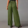 Pantaloni da donna Donne in tutto il carico casual Cargo a medio-elastico vita multi-tasca pantaloni a colori solidi per un comodo larghi