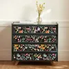 Black Crush Floral Peel And Stick Wallpaper Retro Colorful Removable Waterproof PVC Flower Vinyl Cabinet Sticker 240415