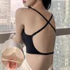 Soutien-gorge respirant des femmes haut de gamme avec poitrine de poitrine Us-shape back back sexy mince sangles sportives gymnase sans dos yoga