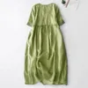 Casual Dresses Summer Dress Elegant Double-layered Midi With Pleated Short Sleeves V Neck For Women Soft Breathable A-line Retro