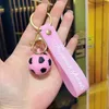 Keychains 6st Football Keychain för fläkt PVC Soft Lim Soccer Pendant Accessories Bag Decoration Key Chain Presents