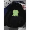 Sweats à capuche pour femmes Sweats Sweats Sweats Sweatshirt Frog Frog avec grand sweat à capuche Automne pour les femmes causales Plèvre DRHH14