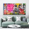 Banksy Abstract Street Art Canvas Oil Målning Modern Graffiti Wall Art Prints Love Is All We Need Pop Art Affischer Wall Pictures For Bedroom Home Decor