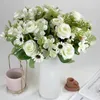 Decoratieve bloemen Kunstmatige nep Rose Silk Daisy Bouquet Home Decor Plastic Planten Bruiloft Decoratietafel Centerpieces