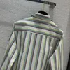 Femmes Stripe Shirt Designer Chlouse à manches longues T-T-T-SEE