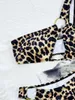 Women's Swimwear 2024 Leopard Printed One Shoulder Cut Out Bikini Female Swimsuit Women Two-pieces Set Bather Bathing Suit Swim