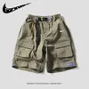 2024 Summer Sports Multi Pocket Work Shorts voor herenparen lossen rechte casual broek 5/4 modemerk