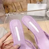 Purple Mesh Checkered Mules Women Luxury Heels Sandale Designer Sandals Sexy Pointed Toe Slides Slippers Stiletto Low Heel Shoes Room Sliders Slipper Square Buckle