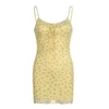 Pure Desire Style Floral Slip Dress French Mesh dubbellager Summer nära kantflicka Kort kjol för kvinnor