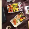 Bento Boxes 2 Layers Lunch Box For Kids Lunch Box Bento Box For Student Office Worker Double-Layer Microwave Heat Food Storage Box L49