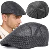 BERETS SOMMER BERÄNDIGA BERETS Män mjuk bomull och linne hatt vindtät gata newboy basker hatt retro England hattar toppade målare kepsar d240417