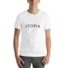 Erkek Polos Utopia TV Başlık-Siyah Tişört Kısa Anime Boys Hayvan Baskı Düz ​​Erkek Giysileri