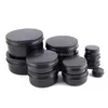 Packing Bottles Wholesale Empty Black Aluminum Tin Cans Refillable Bottle Jar Cosmetic Lip Balm Containers With Screw Lid Drop Deliver Dhttc