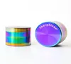 Rainbow Dazzle 4 parties Herbe Grinder accessoire accessoire en alliage de zinc 40 mm 50 mm 55 mm 63 mm R pour fumer dhlfedex f3092338