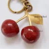 cherry charm keychain Lanyards Key Rings Bag Accessories Bag Charm Handbag Pendant Designer Handbags Keychain Womens Exquisite Crystal Cherry 798