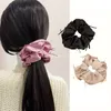 Sweet Ballet Style Large Scrunchie Hairband With Silk Ribbon Solid Color Bow Knot Ideal For Pure Daily Wear For Ladies Girls