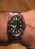 2019 Mens relógio de aço inoxidável Movimento mecânico automático Red Black Dial Black Clop Genve Men Watches Male Wristwatch2493270