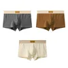 UNDUPTS 3pcs Pamuklu Erkekler İç Çamaşırı Yumuşak Nefes Alabilir Orta Waist Boksörler Erkekler Düz Renk Bulma Koşbası Panties