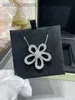 Luxury Top Grade Vancelfe Brand Designer Necklace v Gold Plated Full Diamond Flower Necklace Fashionable High End High Quality Jeweliry Gift